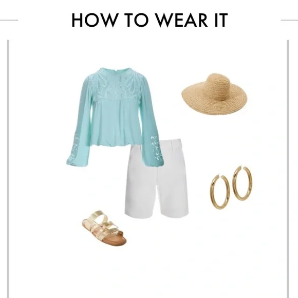 Lace Inset Blouson Knit Top COLOR : Airy Blue Size sizeXS - Picture 4 of 8